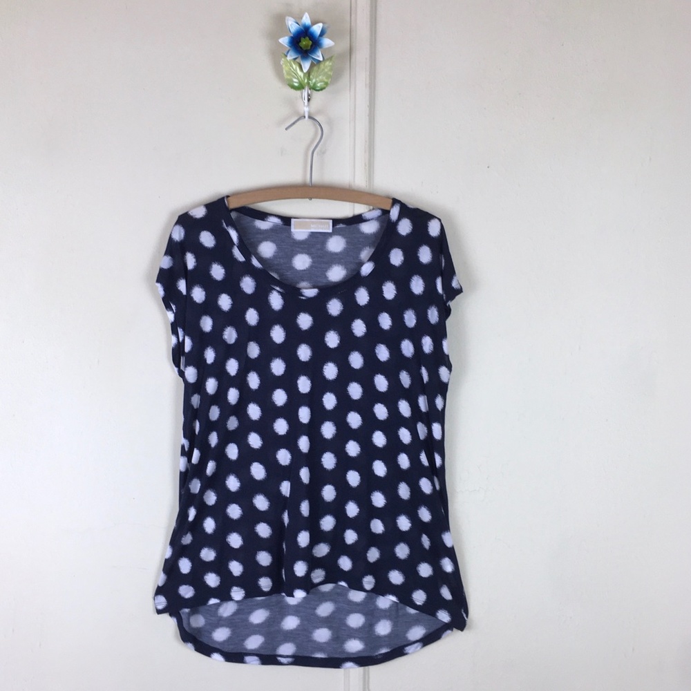 Michael Kors Navy Blue Polka Dot Tank, Shirt, Top